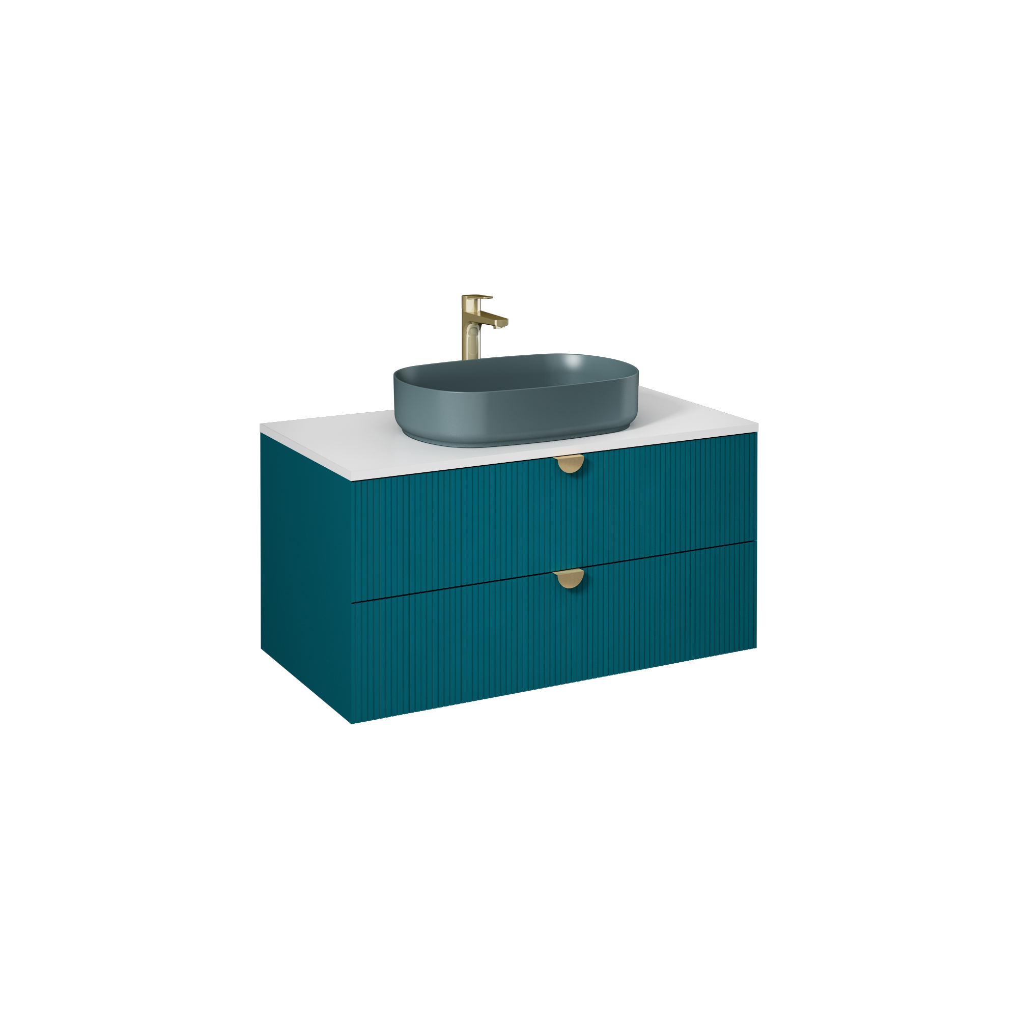 Infinity Washbasin Cabinet, Pastel Green, Handle Bright Anodizing 47"