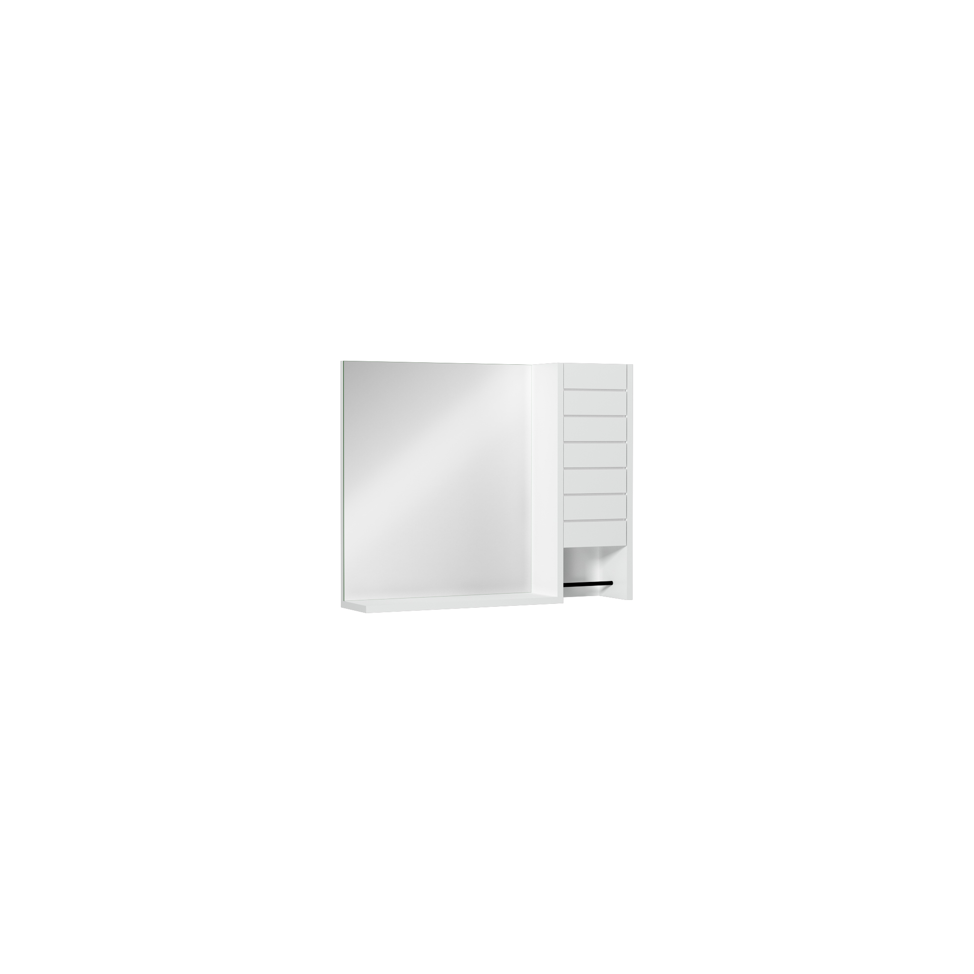 Aristo 80 cm Mirror Cabinet, Lacquer White