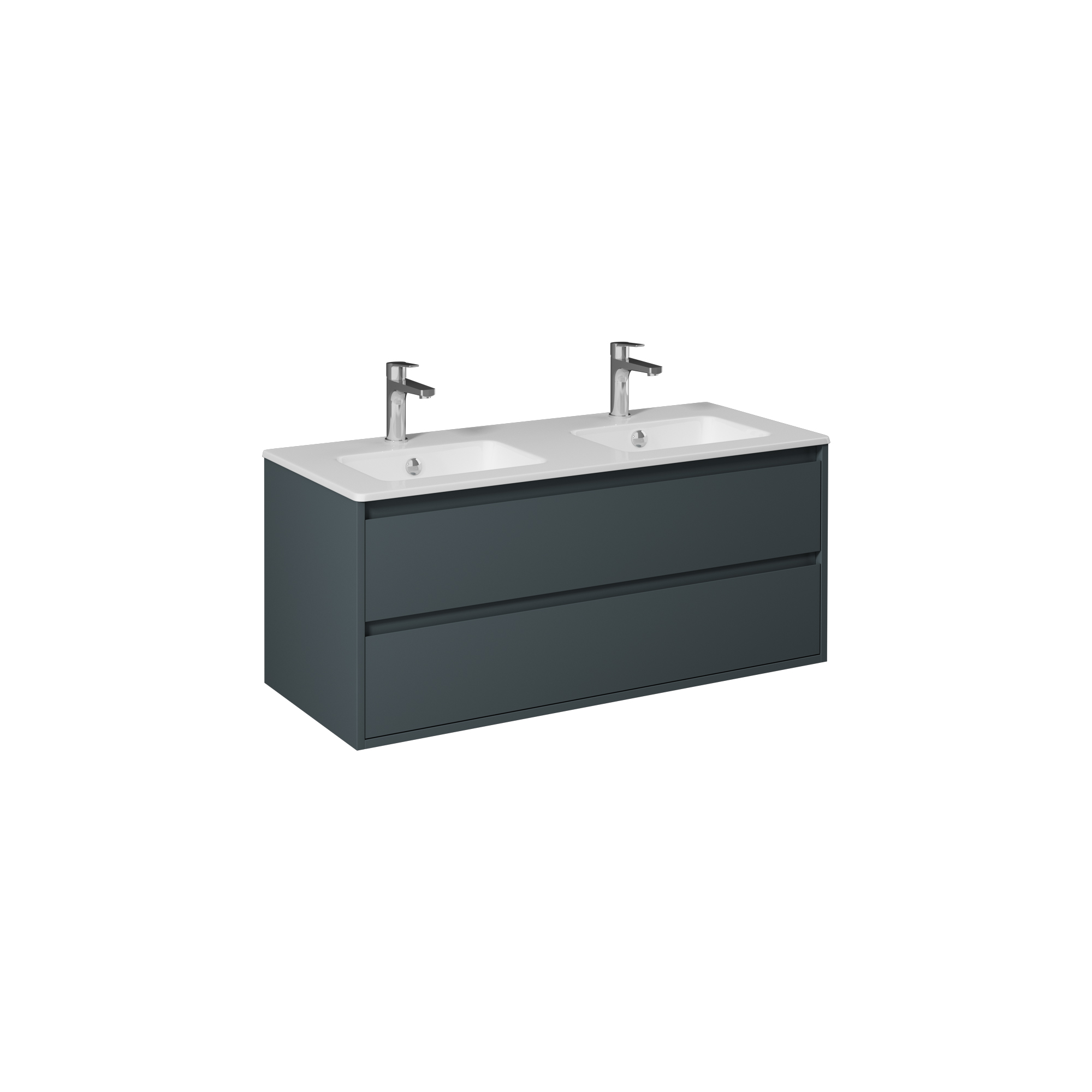 Pro Cabinet Washbasin Cabinet, Anthracite Lacquer Double Drawer 47"