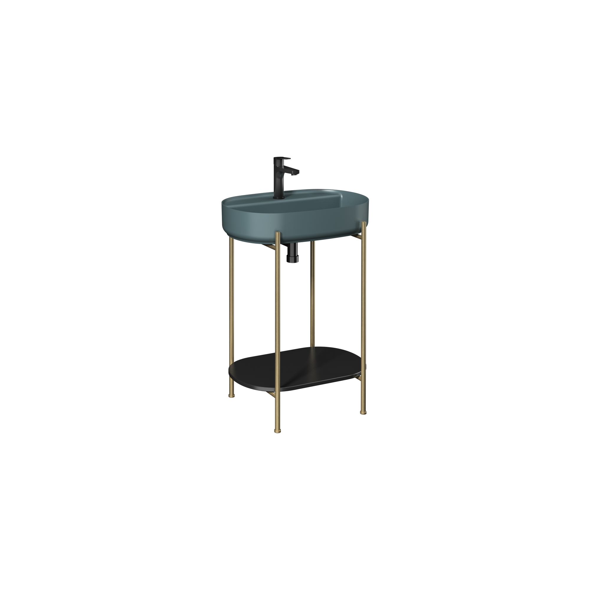 Puno Washbasin Cabinet, With ISVEA Blue Washbasin 24"