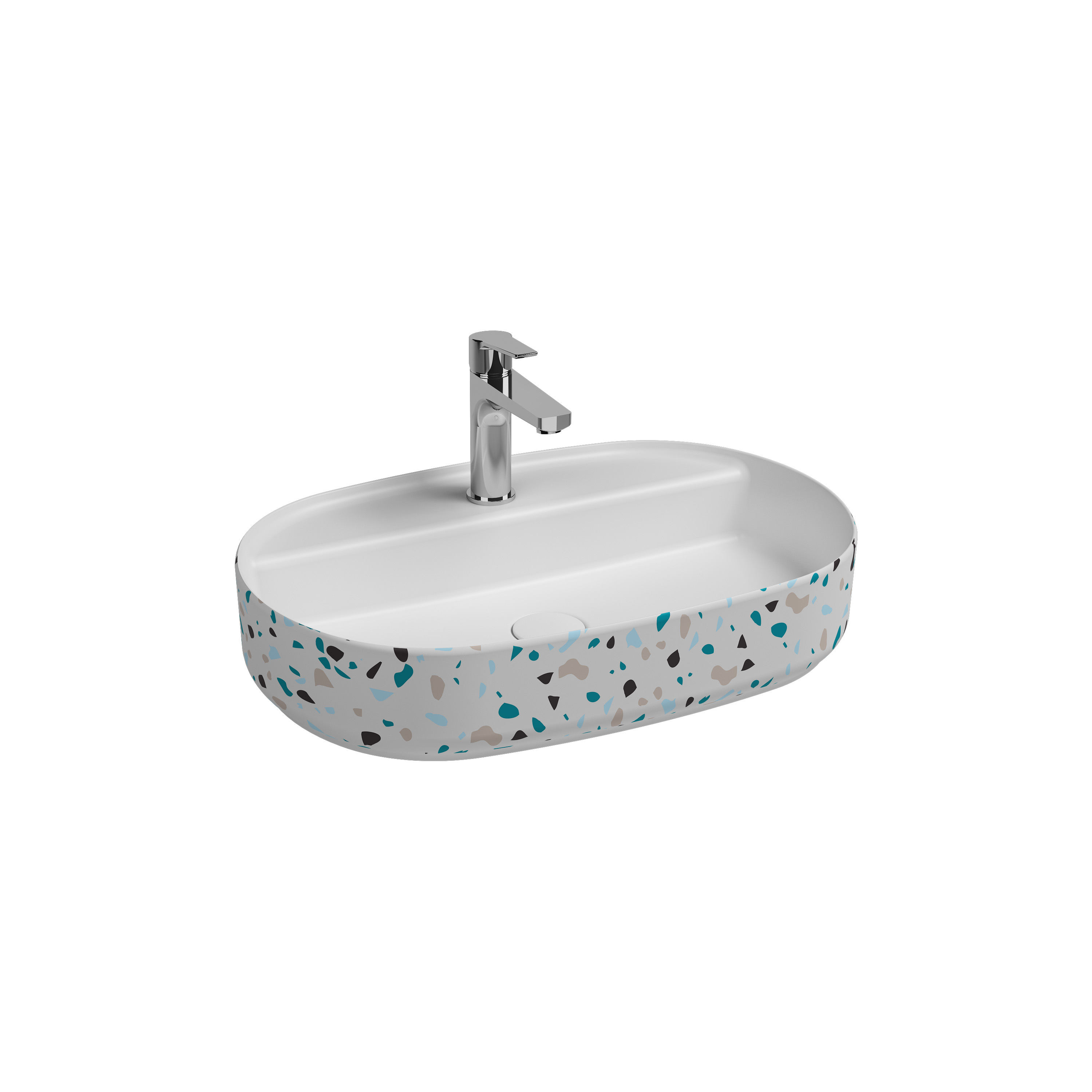 Countertop Washbasin 24’’ Terrazzo Matte White