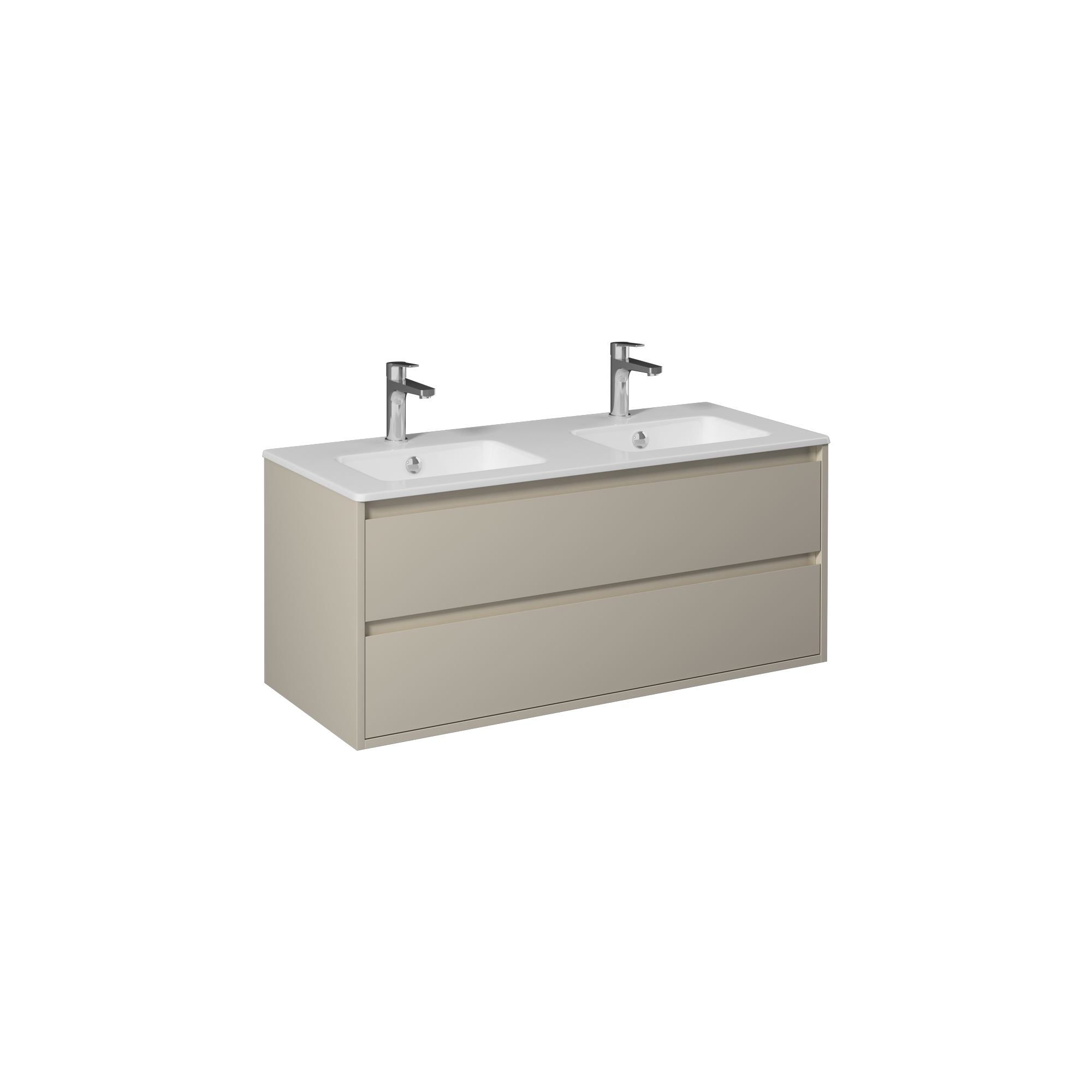 Pro Cabinet Washbasin Cabinet, Sand Beige Lacquer Double Drawer 47"