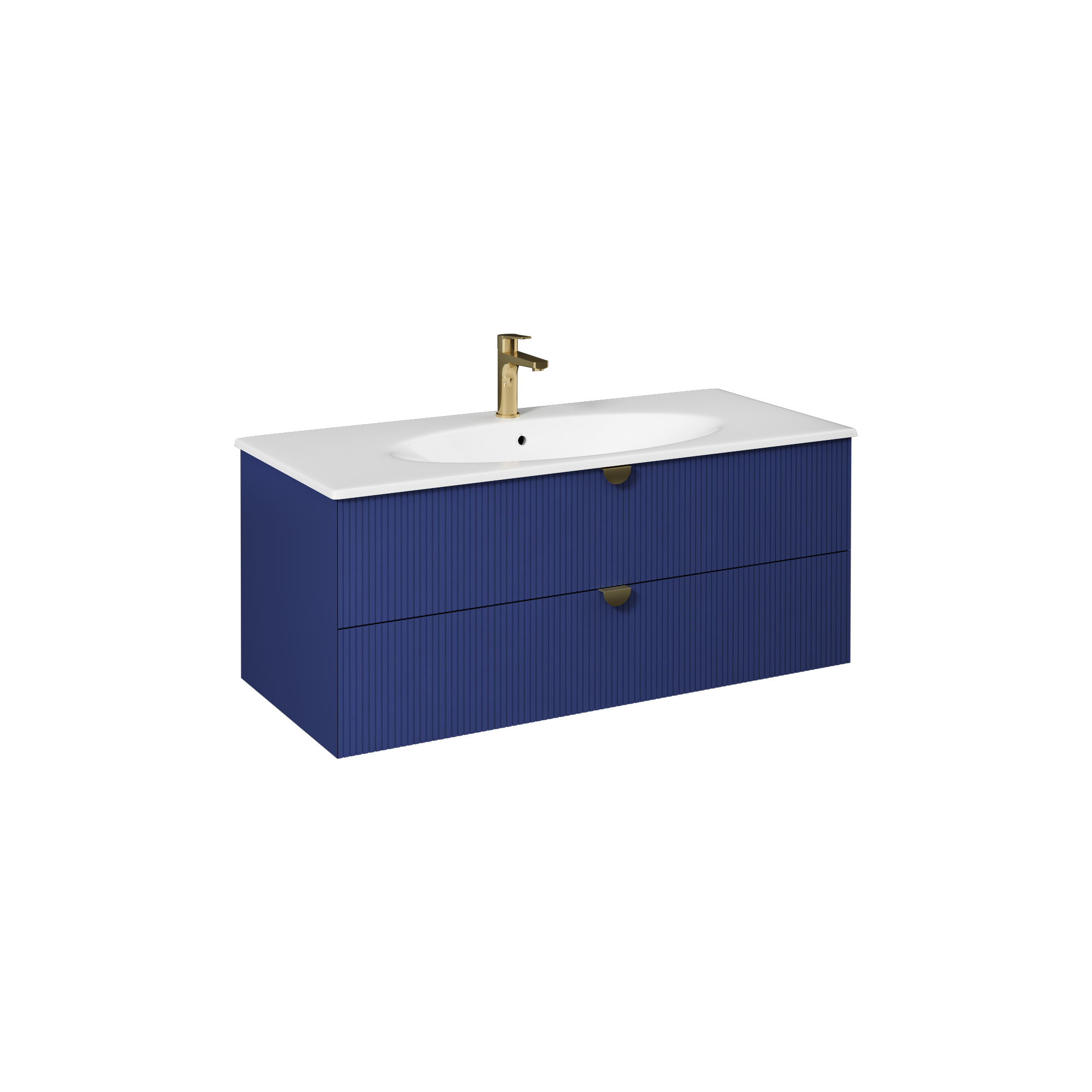 Infinity Washbasin Cabinet Night Blue, with Isvea Blue Washbasin 51"