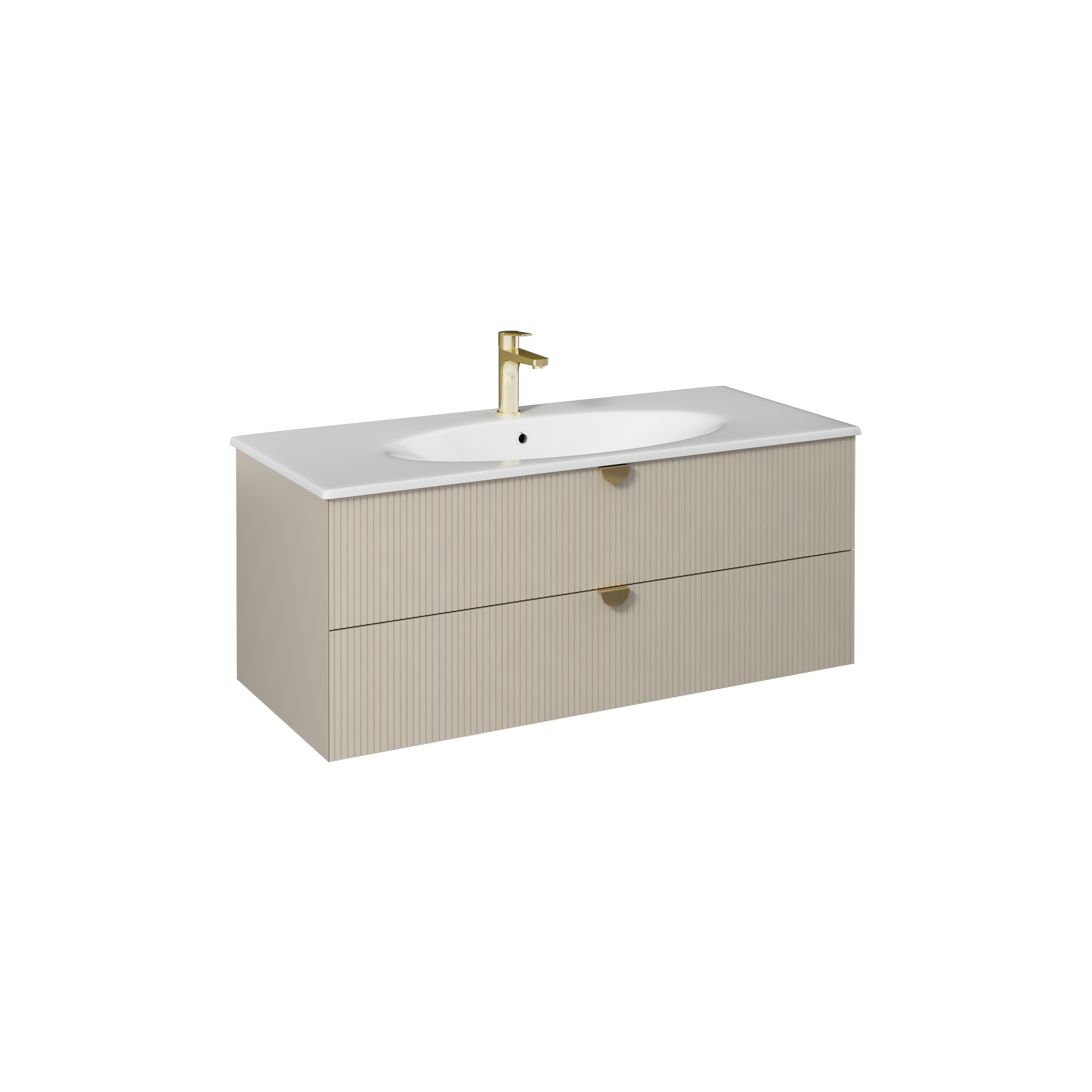 Infinity Washbasin Cabinet, Cream, Handle Bright Anodizing 47"