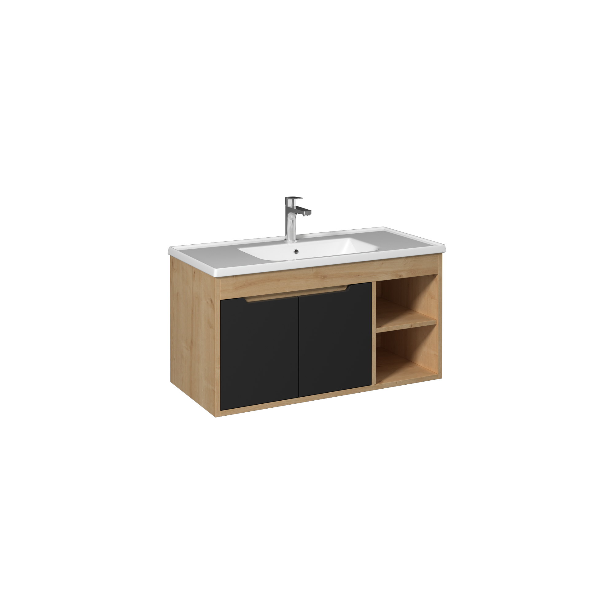 Nuvo Washbasin Cabinet, Detroit & White 100 cm