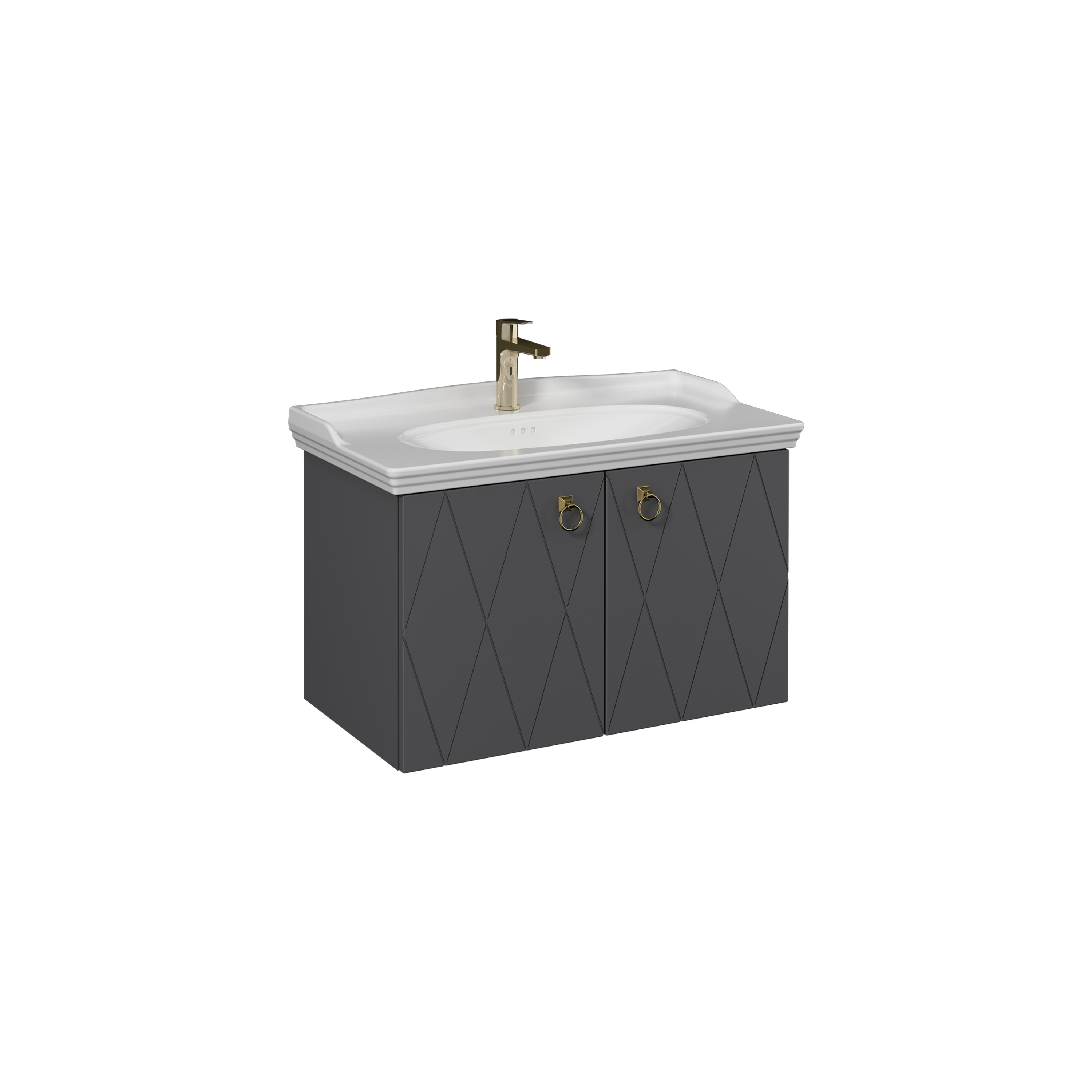 Agatha Washbasin Cabinet, Cement Grey  35"