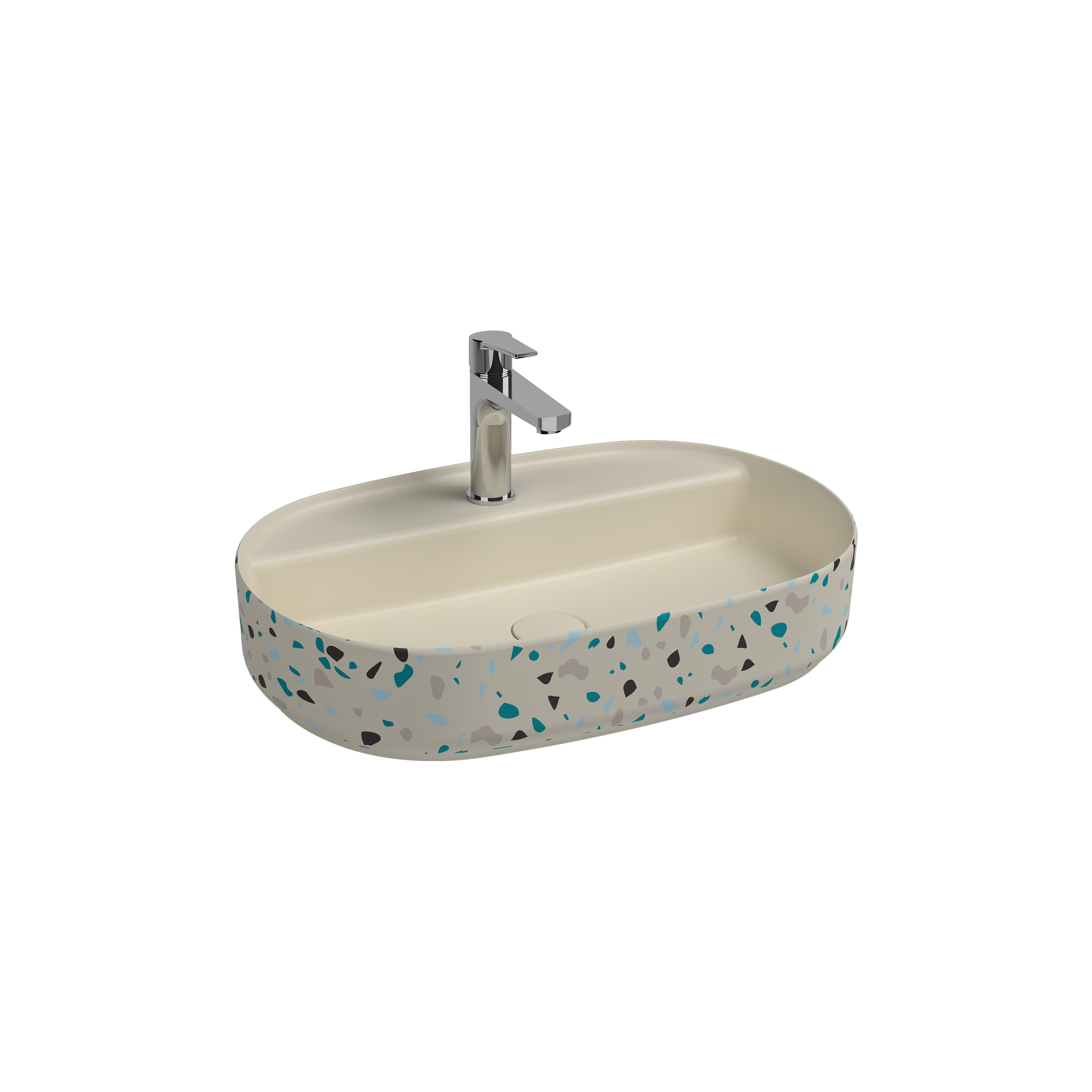 Countertop Washbasin 22’’  Terrazzo Matte White