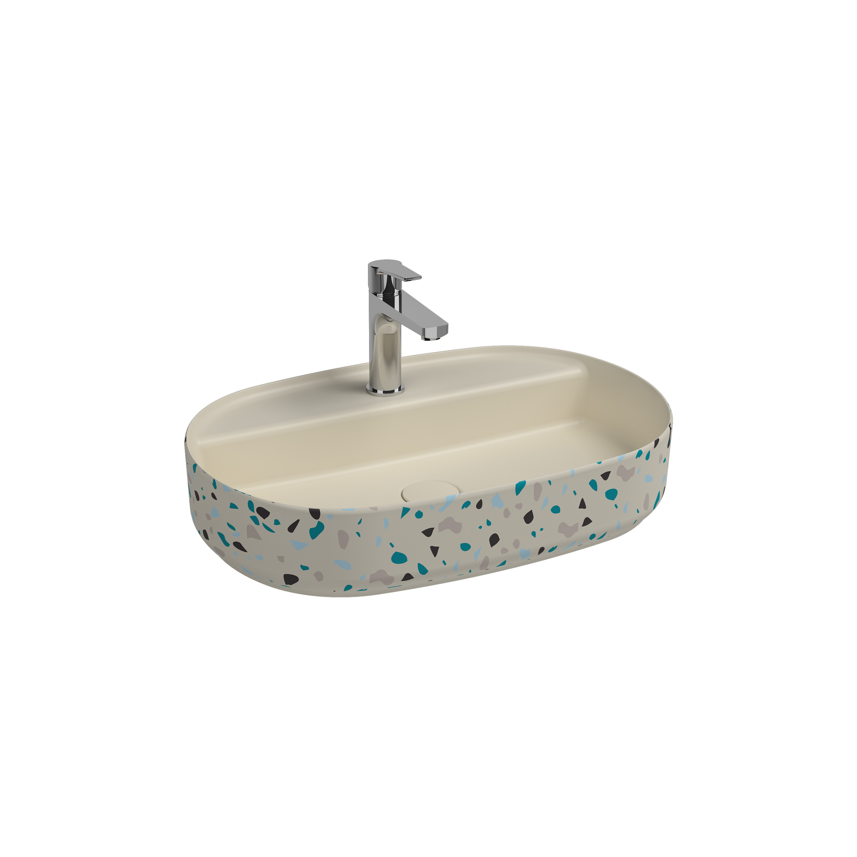 Countertop Washbasin 24’’ Terrazzo Ivory