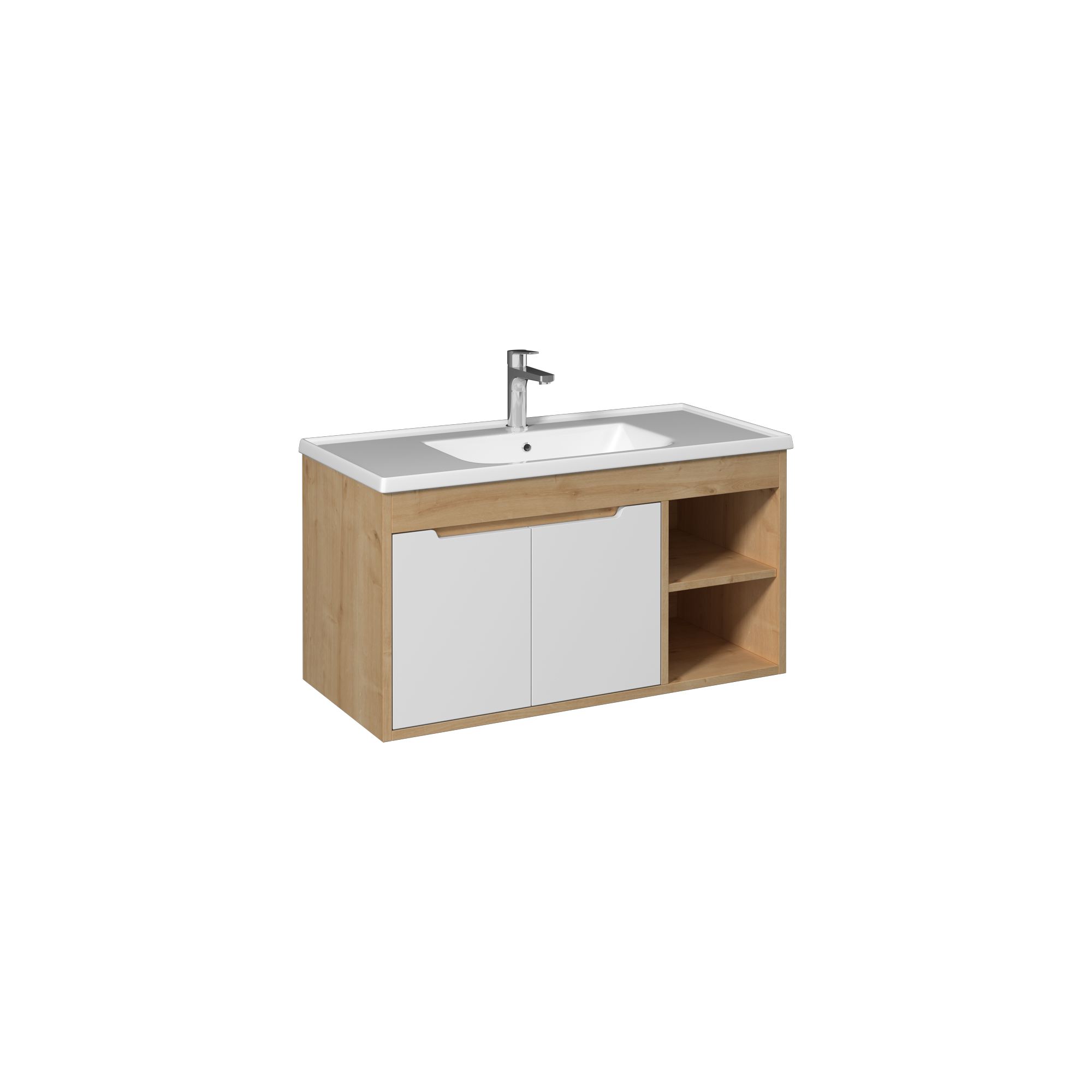 Nuvo Washbasin Cabinet, Detroit & White 100 cm