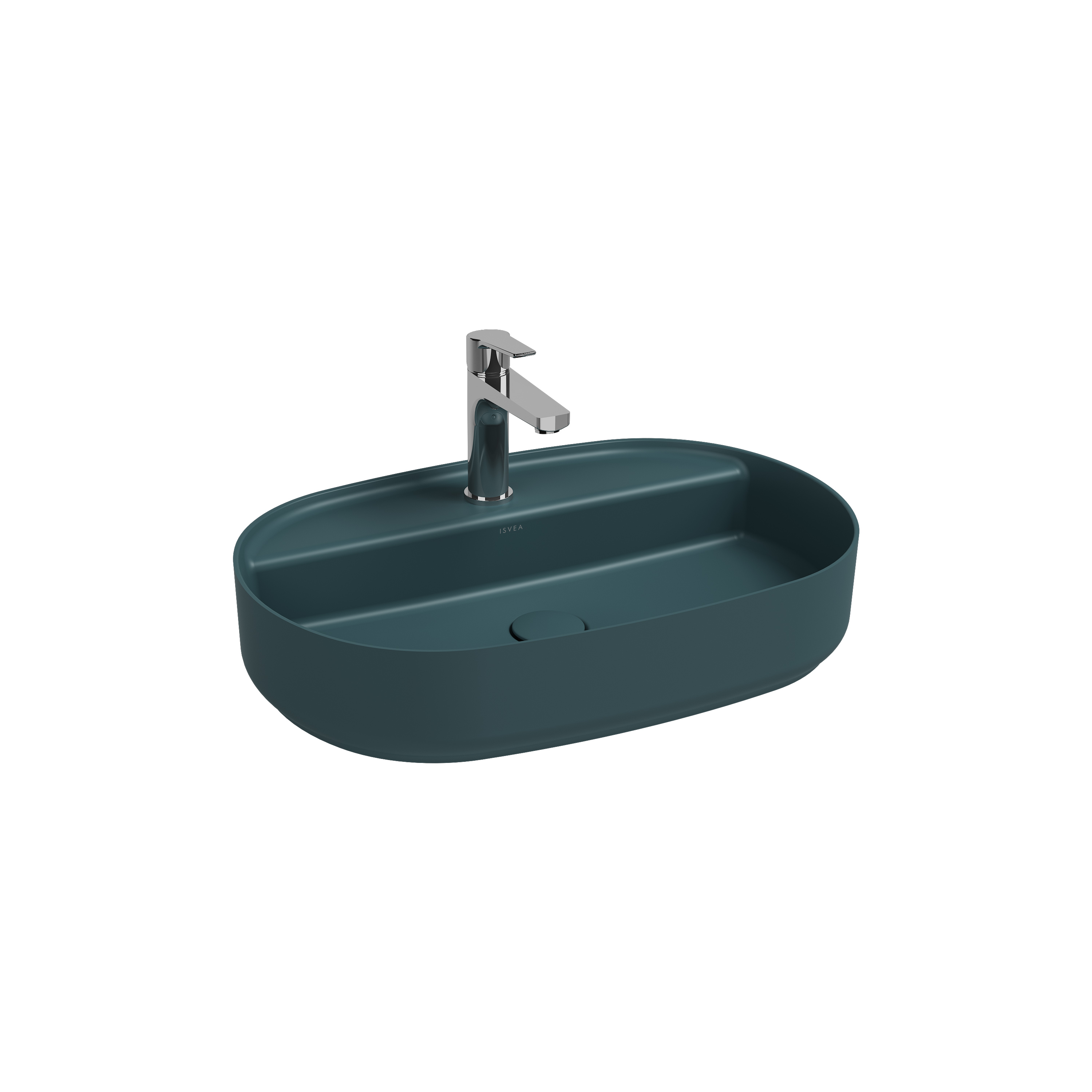 Infinity Countertop Washbasin 60 cm Petrol Green