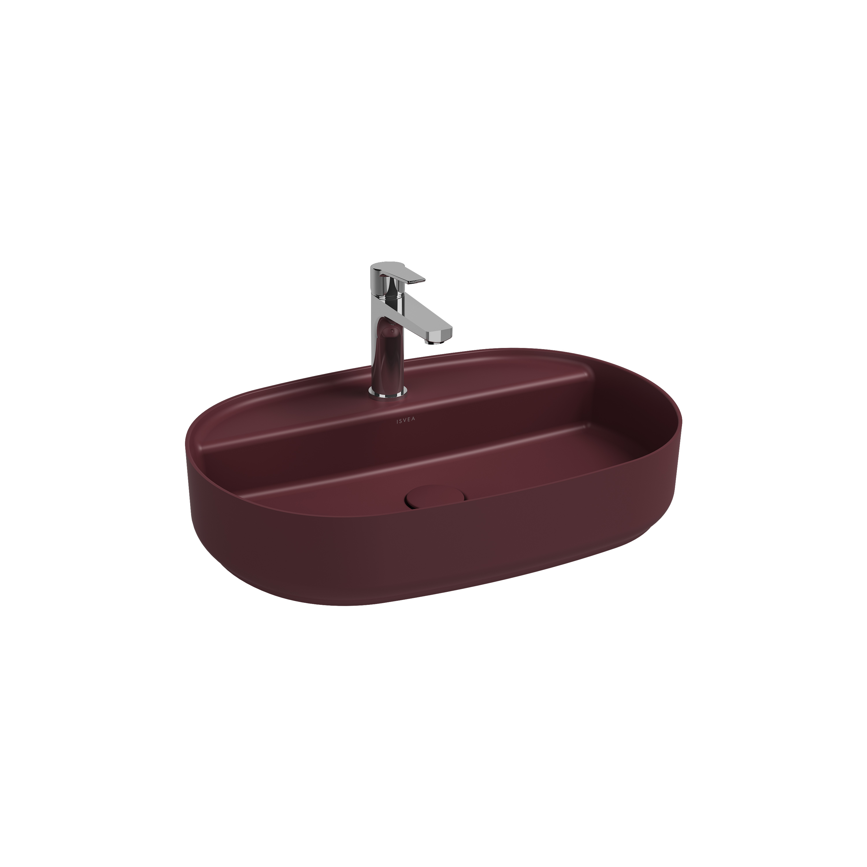 Infinity Countertop Washbasin 60 cm Maroon Red