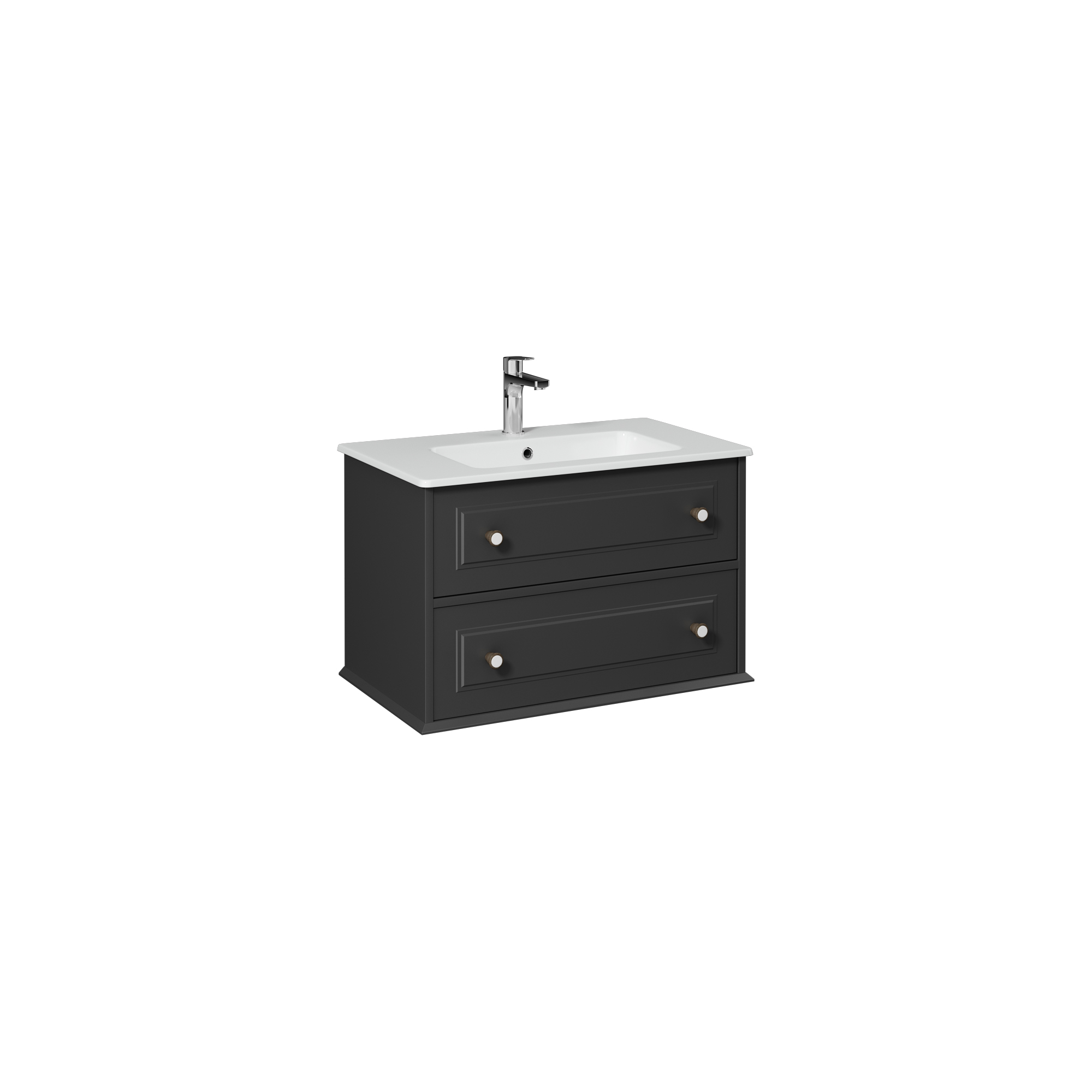 Siento Washbasin Cabinet, Thermoform Cashmere 80 cm