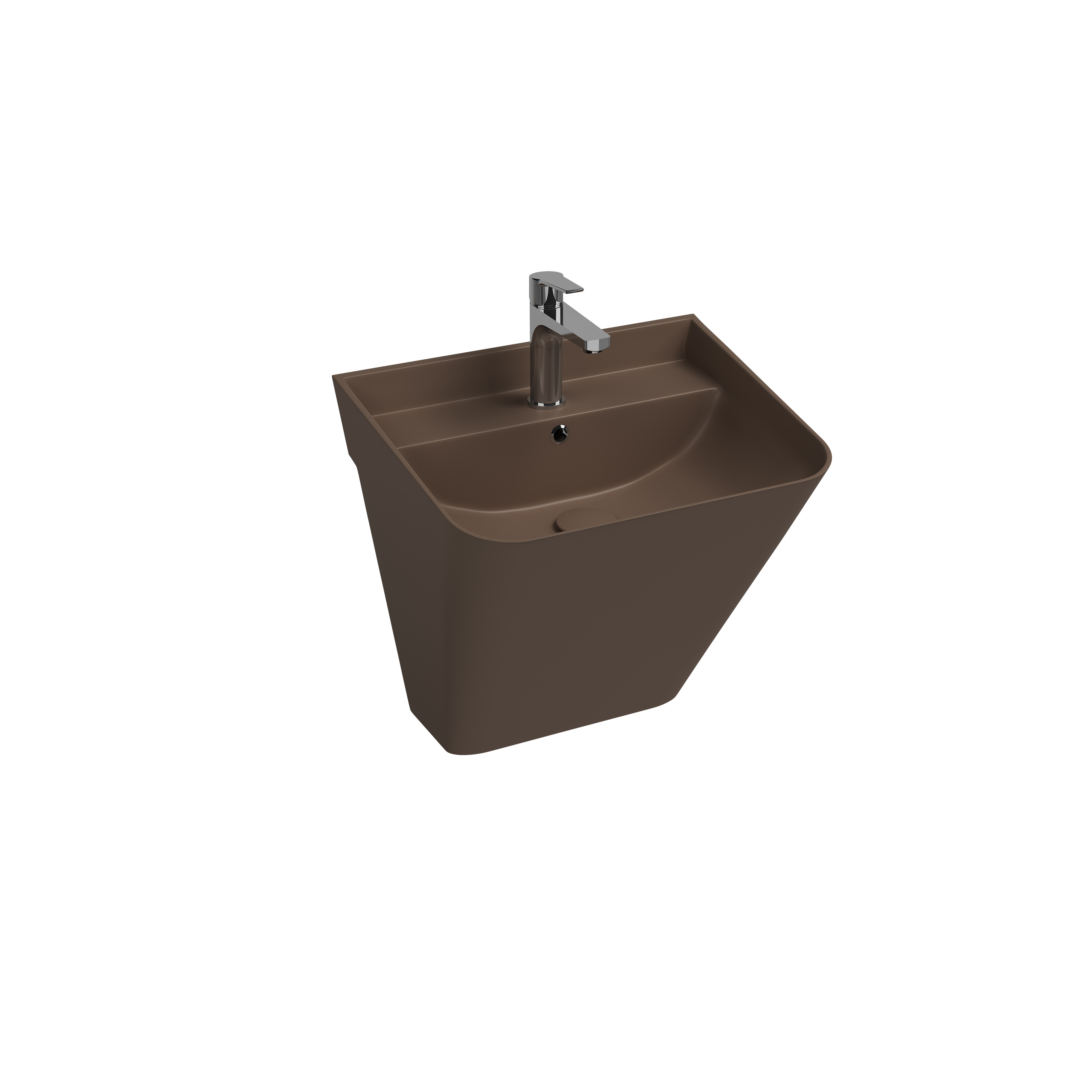 Sott Aqua Wall Hung Monoblok Washbasin 50 cm Taupe