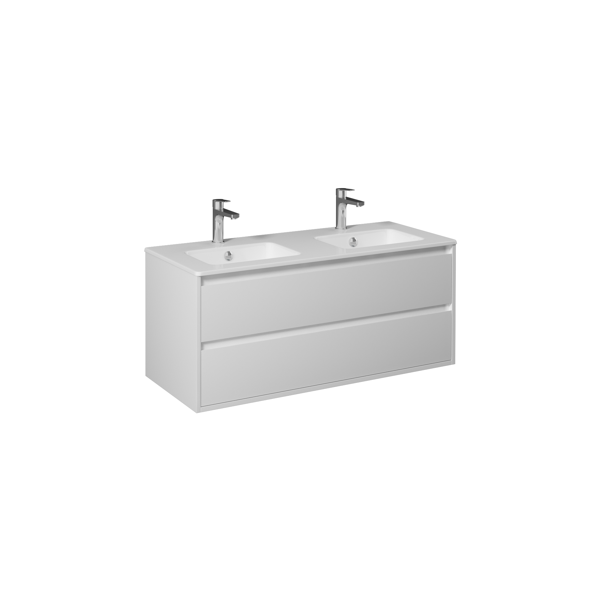 Pro Washbasin Cabinet, White 47"  Lacquer Double Drawer