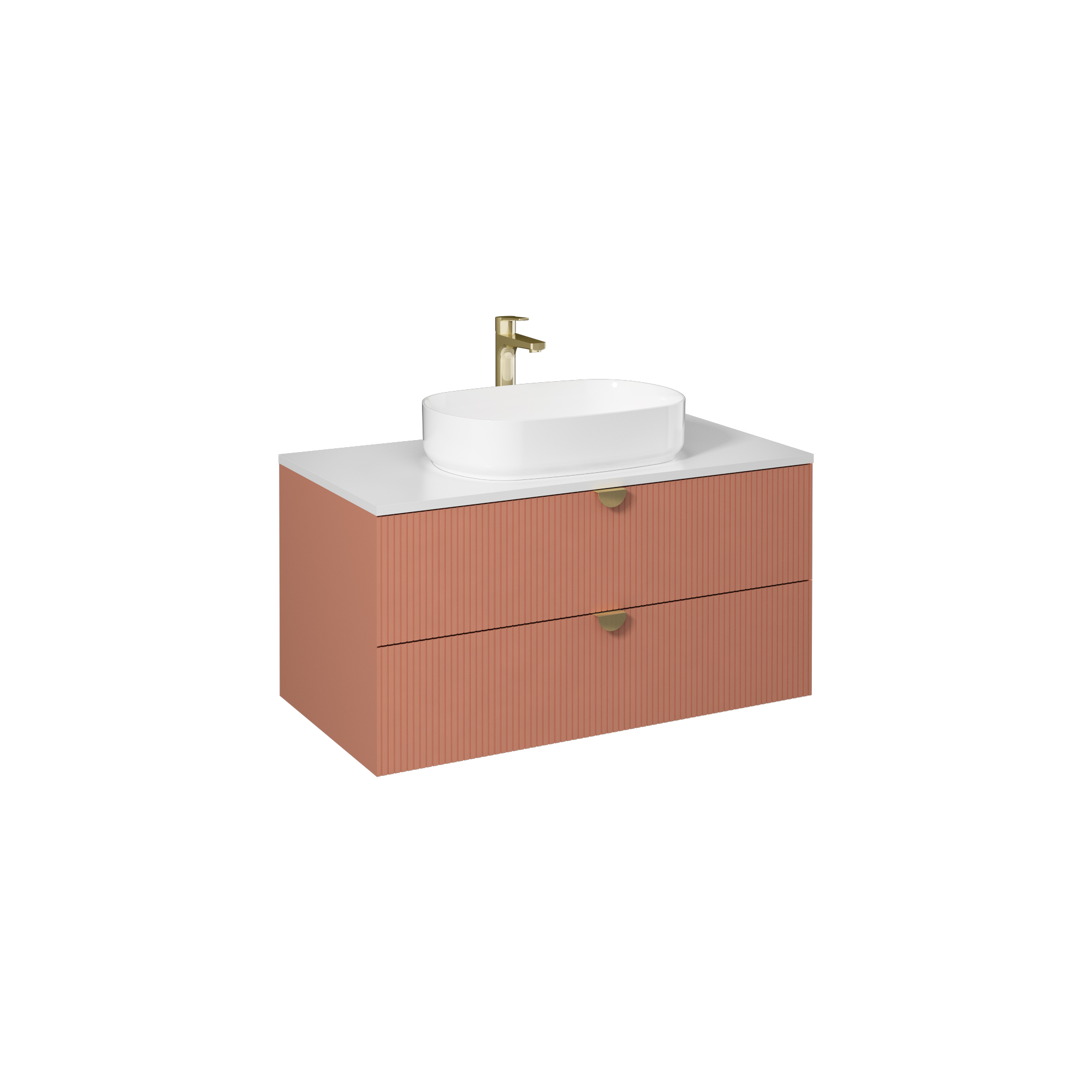 Infinity Washbasin Cabinet, Cream, with White Washbasin 51"