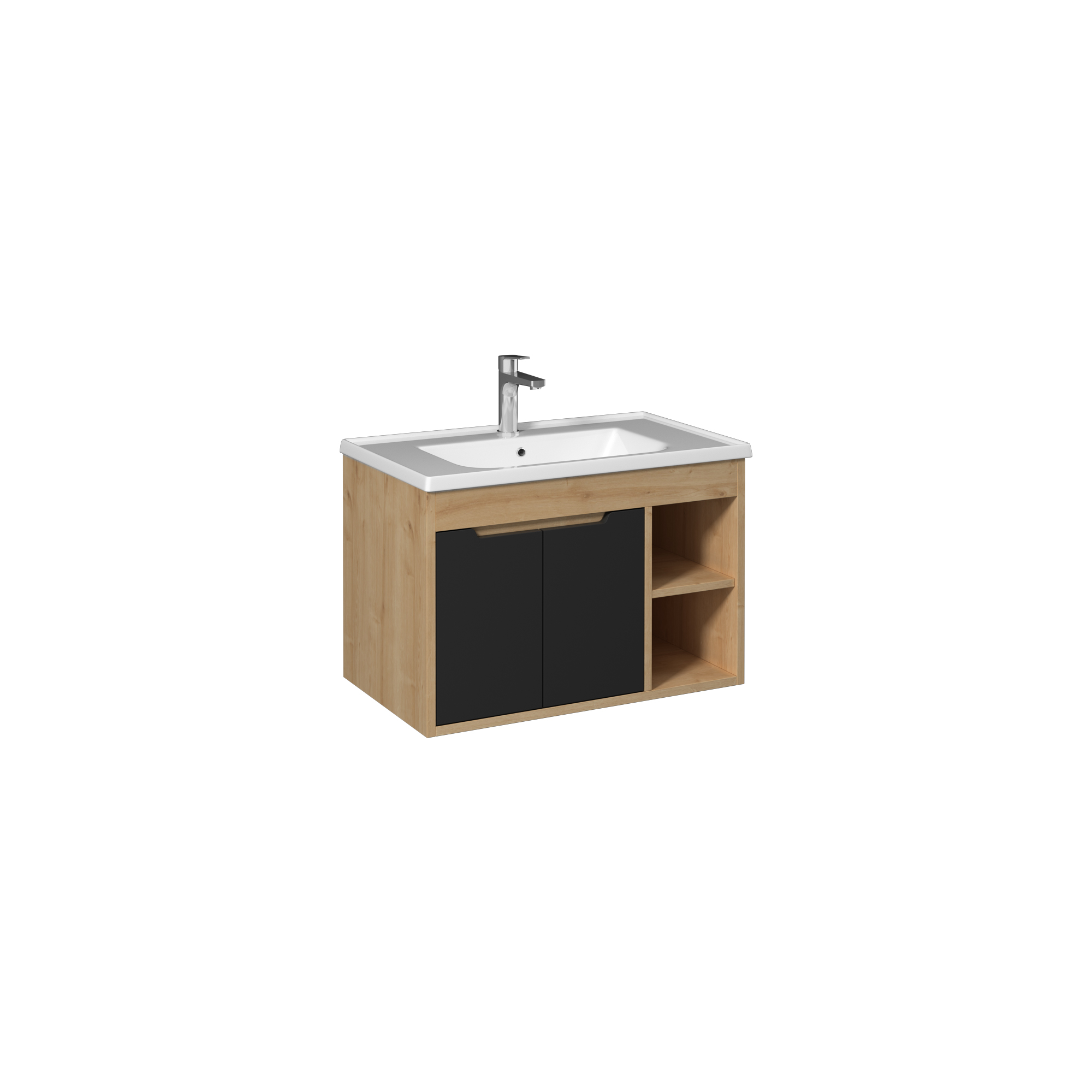 Nuvo Washbasin Cabinet, Detroit & Anthracite 80 cm