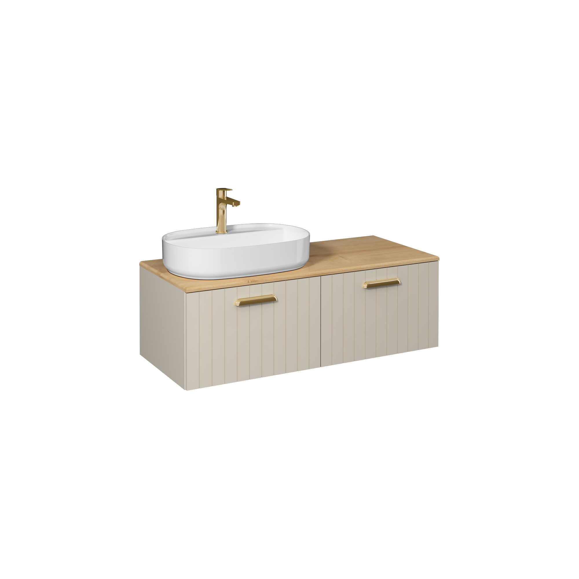 Rinato Washbasin Cabinet, Pastel Green Left 120 cm