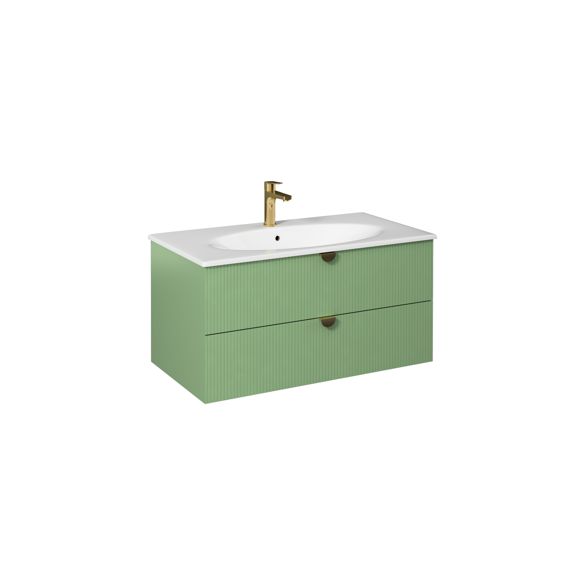 Infinity Shallow Base Cabinet, Pastel Green Right 12"
