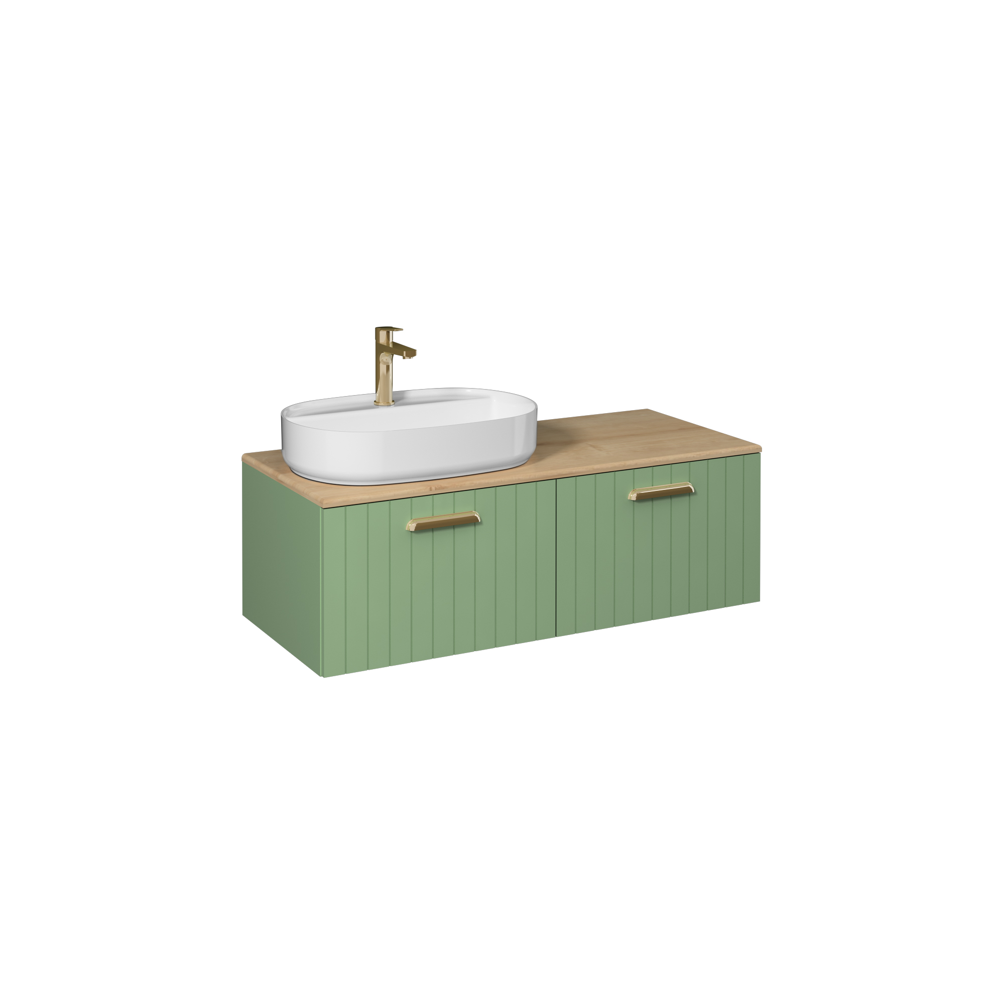 Rinato Washbasin Cabinet, Pastel Green Left 120 cm