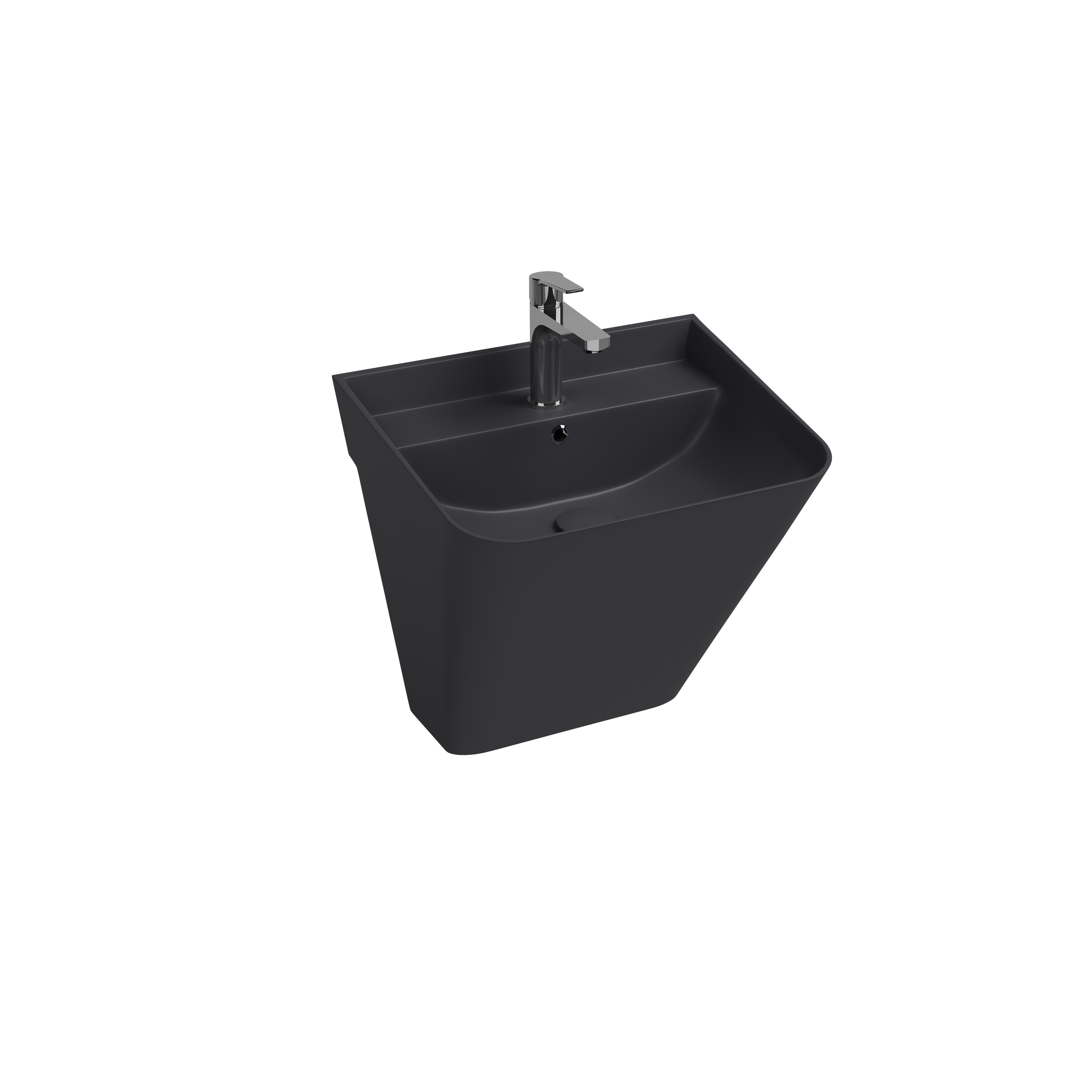 Sott Aqua Wall Hung Monoblok Washbasin 50 cm Anthracite